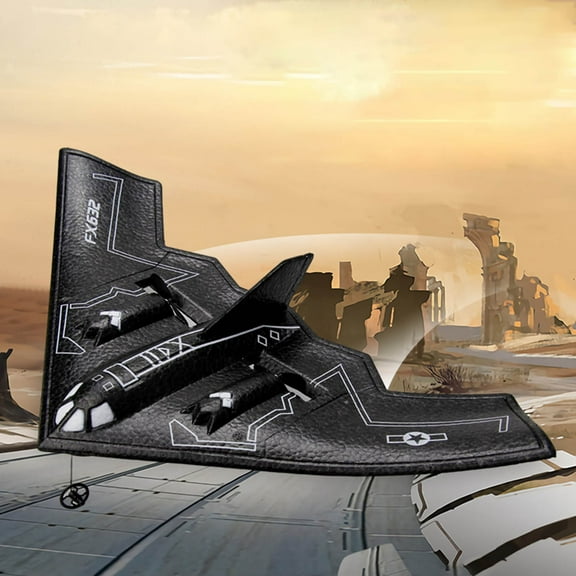 Gqtwoy Remote Control Foam Aircraft B2 Fighter Model - 2 Channel Electric RC Plane with Gyroscope Stabilization, Easy for Beginners, Lightweight and Safe Flying Toy