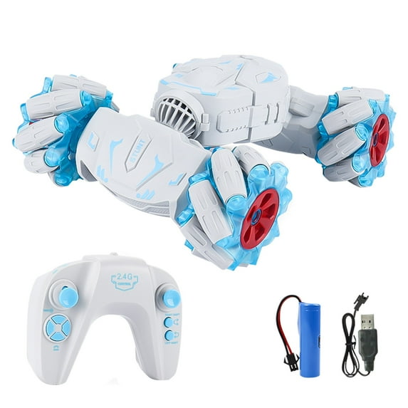 Gqtwoy Remote Control Stunt Car, 4WD Off-Road Car, Rechargeable 360° Rotation with Exhaust Spray, Ideal for Ages 4-18, Cool Gesture Control Racing Vehicle