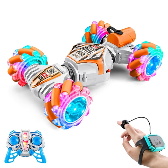 Gqtwoy Remote Control Stunt Car, 4WD RC Climbing Car, Gesture Sensor Vehicle, Rotating Car with Lights and Spray, Ideal Gift for Holidays, Fun Ride-On Toy