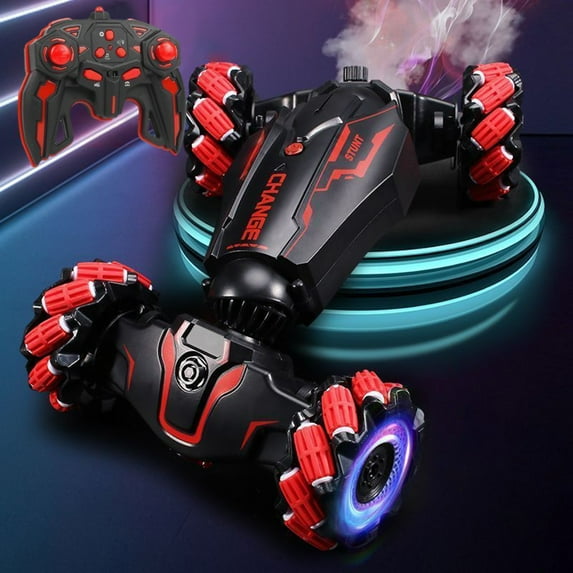 Gqtwoy Remote Control Stunt Car, 4x4 Transforming Toy, 360° Rotation, Rechargeable Off-Road Vehicle, Cool LED Lights, Gesture Control, Great Gift for Ages 4-18