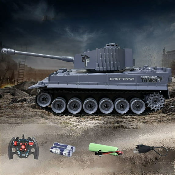 Gqtwoy Remote Controlled Tank, 2.4Ghz RC Battle Tank, Simulated Sound Effects, All-Terrain Remote Control Toy, Great Gift for Collectors