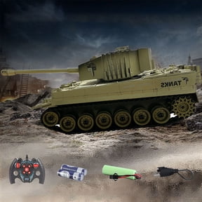 Gqtwoy Remote Controlled Tank, 2.4Ghz RC Battle Tank, Simulated Sound Effects, All-Terrain Remote Control Toy, Great Gift for Collectors
