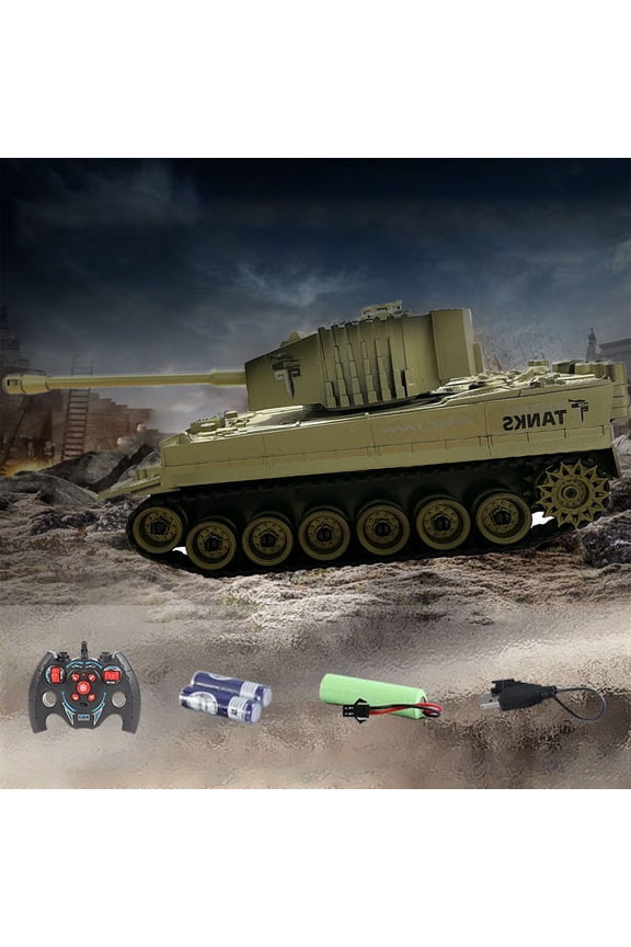 Remote Controlled Tank, 2.4Ghz RC Battle Tank, Simulated Sound Effects, All-Terrain Remote Control Toy, Great Gift for Collectors