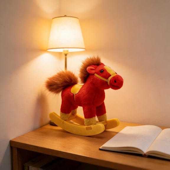 Gqtwoy Rocking Horse Stress Relief Toy, Chinese Symbolic Decor, Soft Plush Miniature for Desk, Fidget Stress Relief, Thoughtful Gift for Home Office