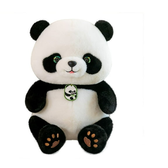 Gqtwoy Simulated Panda Plush Doll, Realistic Stuffed Bear Toy with Neck Tie, Gift for Panda Lovers, Home Decor, Holiday and Birthday Gift