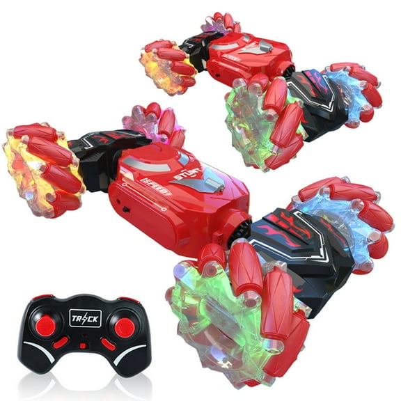 Gqtwoy Stunt Car Toys 4WD Remote Control Car Gesture Sensor Rotating Vehicle with Lights, Deformable RC Truck, 360-Degree Tumbler, Excellent Durability, Ideal Gift for Holidays
