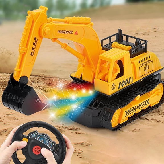 Gqtwoy Toy Car Remote Control Excavator, Engineering Car, 2 Channel Wireless Construction Vehicle, Birthday Christmas Gift, Durable Sand Digging Toy, Fun Outdoor Play Activity