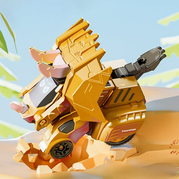 Gqtwoy Transforming Dinosaur Car, Collision Reversal Vehicle, 4WD Inertial Power, Durable ABS Material, Interactive Toy for Battles, Fun Birthday Gifts, Christmas Gifts, Party Props