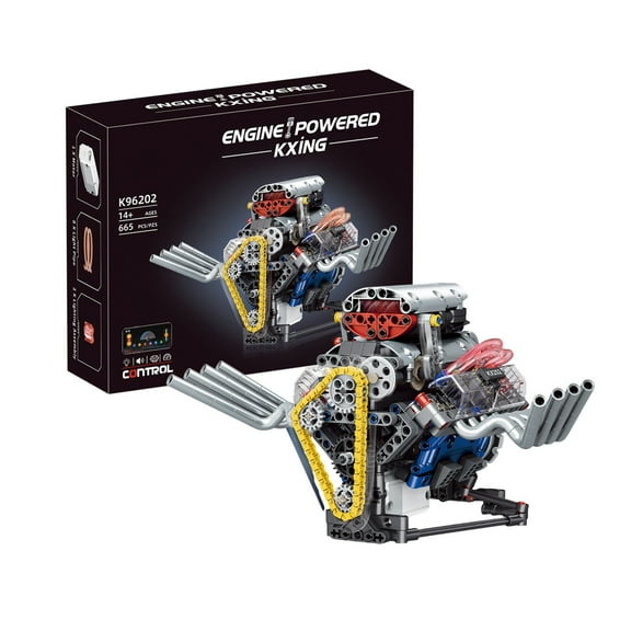 Gqtwoy V8 Engine Model, Mechanical Power Assembly Kit, 715 Pieces, Intelligent Control, Remote Control, Perfect for Birthday Gifts, Christmas Gifts, DIY Enthusiast Project, Collectible Model