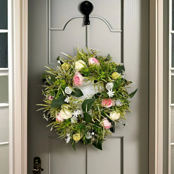 Gqtwoy Valentine’s Day Wreath, Lighted Outdoor Decoration, Artificial Floral Design, Romantic Home Decor, Front Door Hanging, Festive Seasonal Decor