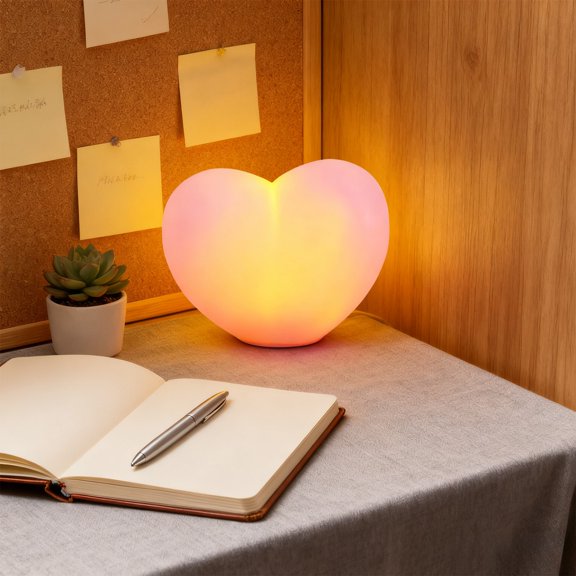 Gqtwoy Valentine's Heart Shape LED Night Light, Romantic Bedroom Decor, Warm Ambient Light for Couples, Perfect Gift for Valentine's Day, Safe and Versatile Decoration