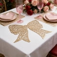 thumbnail image 1 of Gqtwoy Valentines's Day Bow PVC Table Mat, Waterproof Table Mat, Scald Resistant, Western Style Table Decoration, Ideal for Parties and Gatherings, 1 of 7