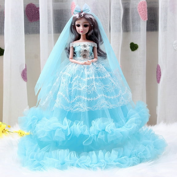 Gqtwoy Wedding Dress Princess Doll, Movable Joints Bridal Doll, Modern Style Plastic Doll, Exquisite Family Ornament, Holiday/Birthday Gift Doll, Foldable Gift Box Included Doll