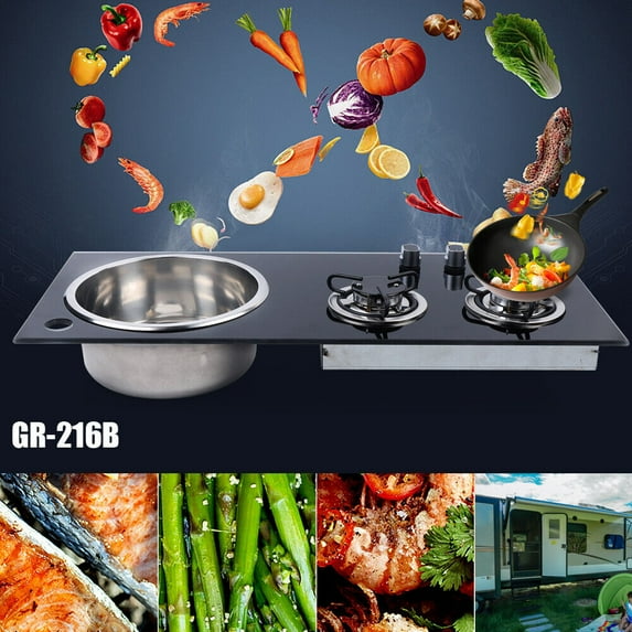 Gr-216b Gas Stove Multi-Level Fire Adjustment with Sink For Boat Caravan RV