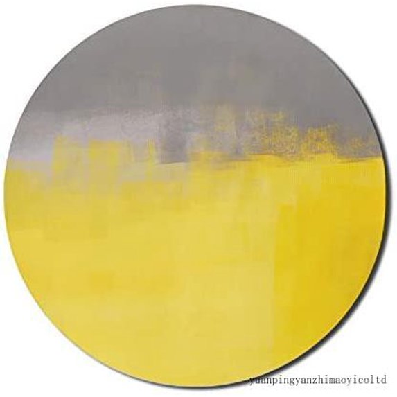 Gr And Yellow Mse Pad For mputers, Grun Street Sle Painting Brush int Ombre Design Illustron, Rnd Non-S i Rubber Modern Gaming Msepad, 8" Rnd, Dimgray Yellow