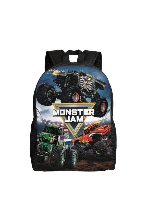 Gr-ave Digger Trucks Backpack Laptop Bag Shoulder Bags Daypack Bookbag for Camping Travel