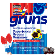 Gruns Firecracker Popsicle Low Sugar Superfoods Greens Gummies - 12 Servings