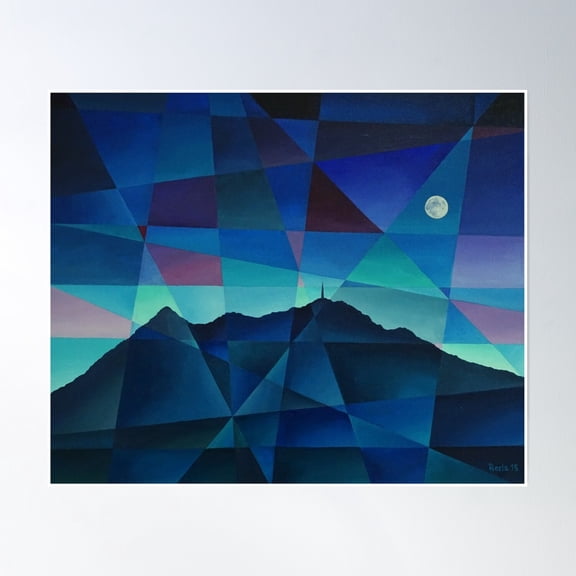 Grünten At Night Poster Wall Art, Modern Wall Decor, 16x24 UNFRAMED
