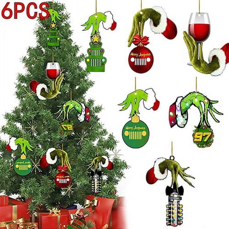 Christmas Decorations,Grinch Christmas Tree,Christmas Tree Topper ,Christmas  Decorations Grinch Themed Party Supplies 