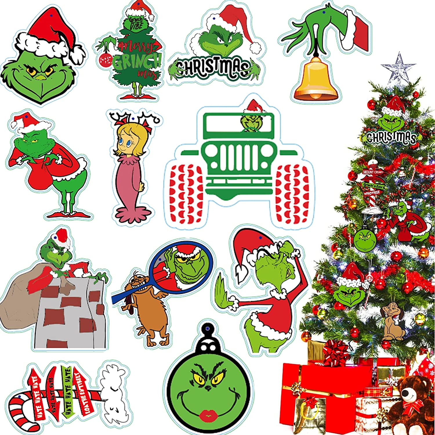 Gr1nch Christmas Tree Decorations Gifts Elf Christmas Tree
