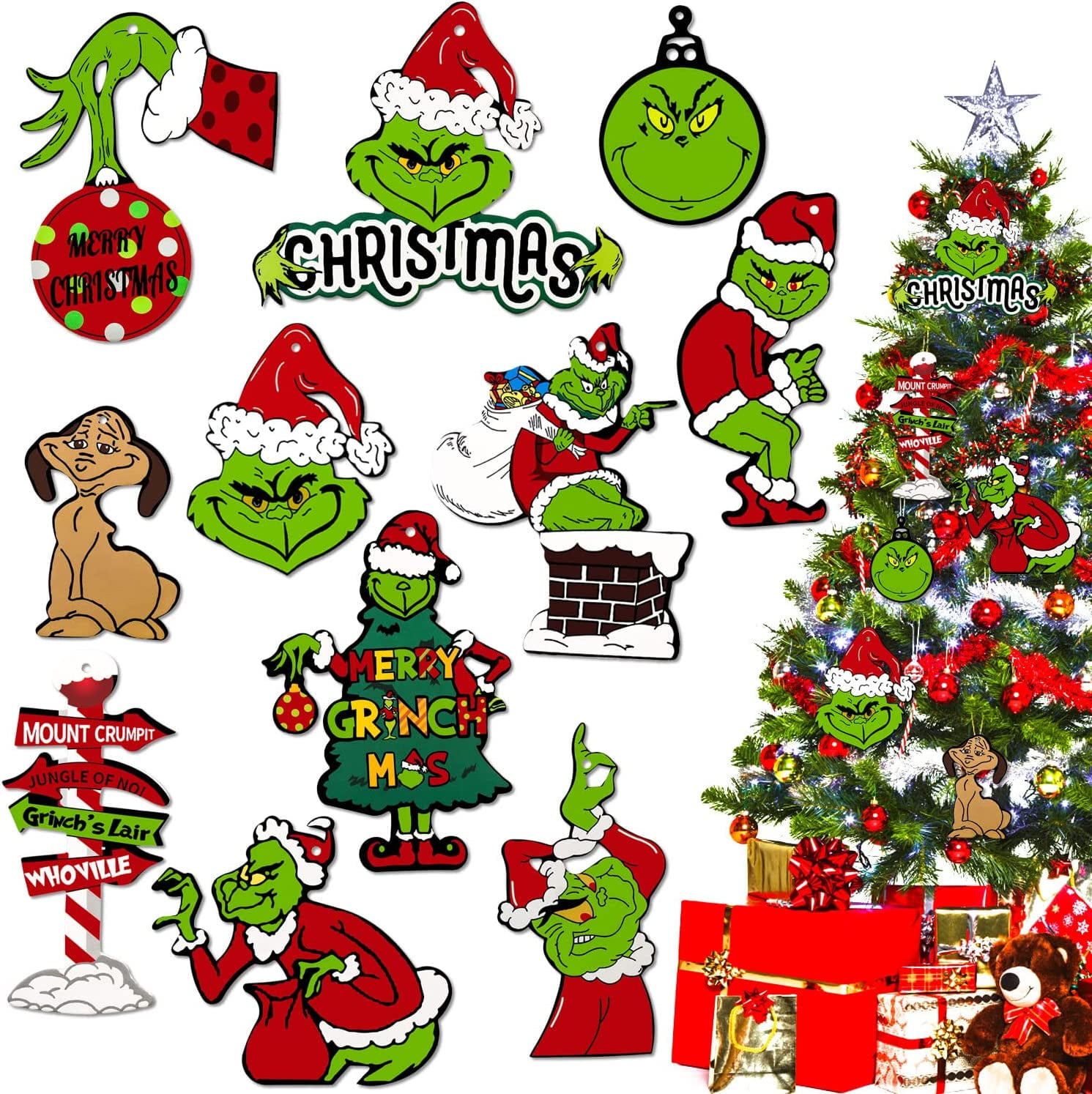  gyujnb Grinch Christmas Grinch Yard Insert - Large Grinchs Tree  Topper Decor, Christmas Tree Decor,Grinchmas Decor for Christmas Tree Xmas  Party Supplies Tree Topper Gnome Christmas : Home & Kitchen