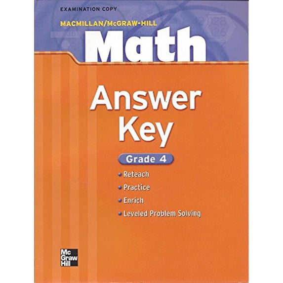 Pre-Owned MacMillan / McGraw-Hill Math, Grade 4: Answer Key, 9780021043484, 0021043485, Hardcover, TEACHER Ed edition