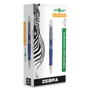 Zebra GR8 Retractable Gel Pen, Medium 0.7mm, Blue Ink, Blue/Silver Barrel, Dozen -ZEB42620