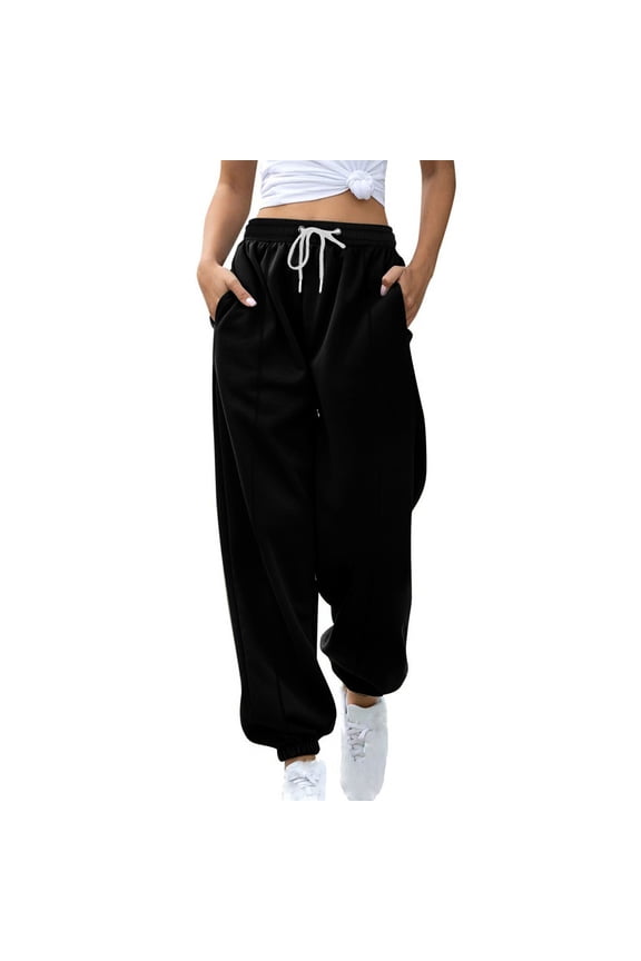 Casual Pants for Women Fuzzy Sweatpants Elastic Waist Pants Porosity Warm Ladies Winter Pants XL