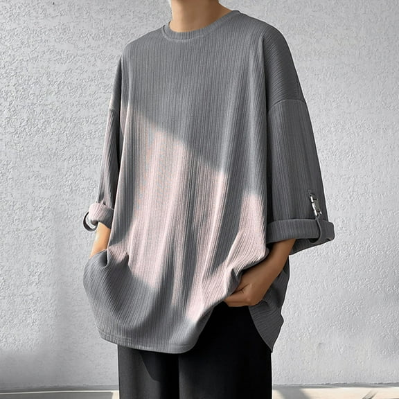 GrRotKP Men's Shirts Casual T Shirts for Men Plain Tshirts for Men Mens Short Sleeve T Shirts Crew Neck Tshirts for Men Mens Big And Tall Shirts M