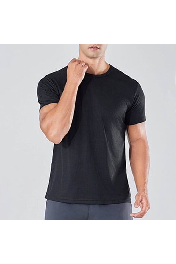 Mens Shirts Men Shirts Casual Crew Neck Mens Short Sleeve T Shirts Mens Resort Wear 2025 Workout Shirts Men's Summer Clothing S