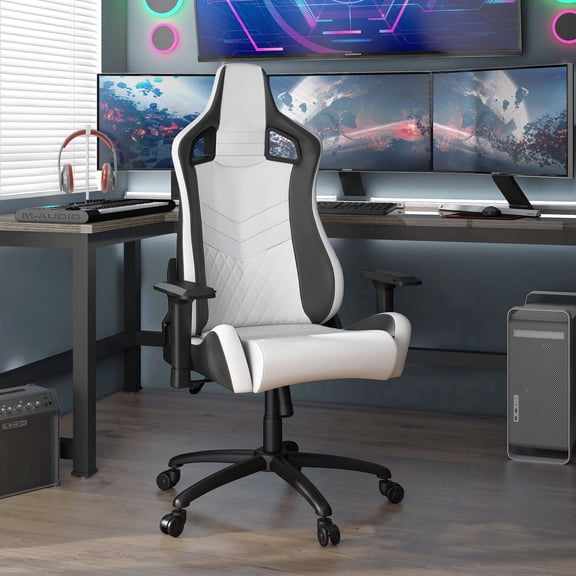 Gra Faux Leather Adjustable Gaming Chair, Black