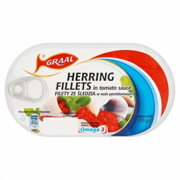 Graal Herring Fillets in Tomato Sauce 170g, British Import (Pack of 3)