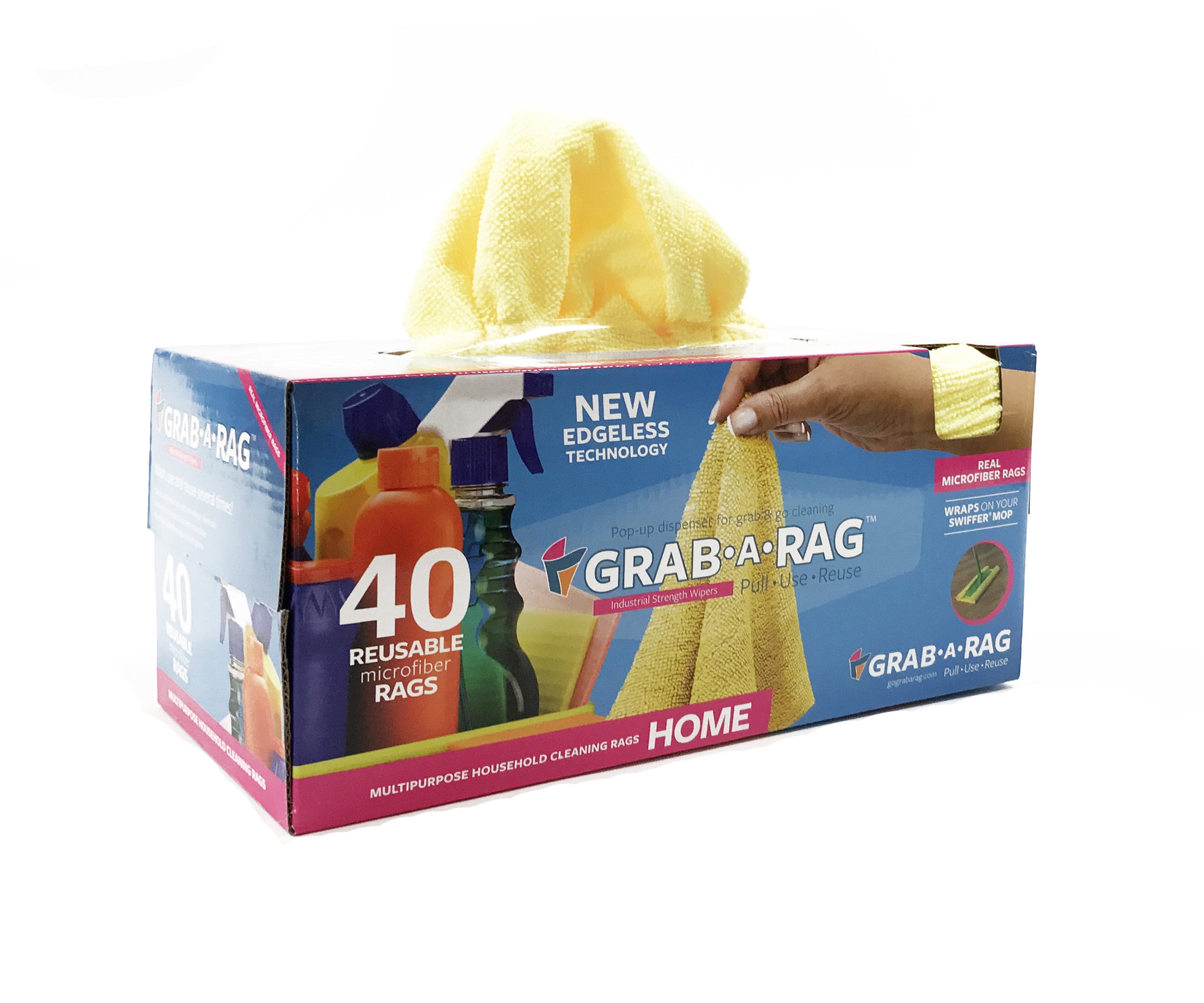 Grab-A-Rag Household Cleaning Rags 40 Count Reusable Microfiber No ...