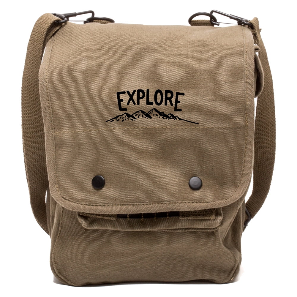 Grab A Smile Explore Canvas Crossbody Travel Map Bag Case Olive White Walmart