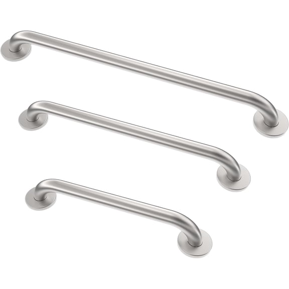 Grab Bar Bundle for ADA Compliance, Brushed Stainless Steel 1.5" Diameter 3-Piece Set (18", 36", 42") Commercial Restrooms & Shower Safety Bars Seniors