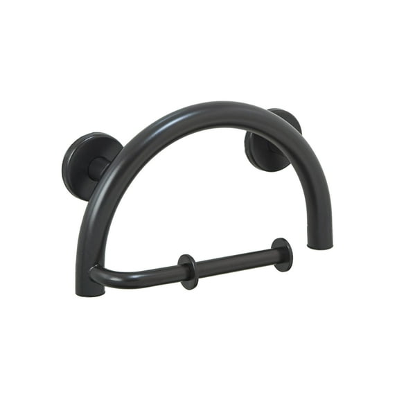 Grab Bar Toilet Paper Holder - Bathroom Safety Aid/304 Stainless Steel/Oil Rubbed Bronze/ 13" x 8"
