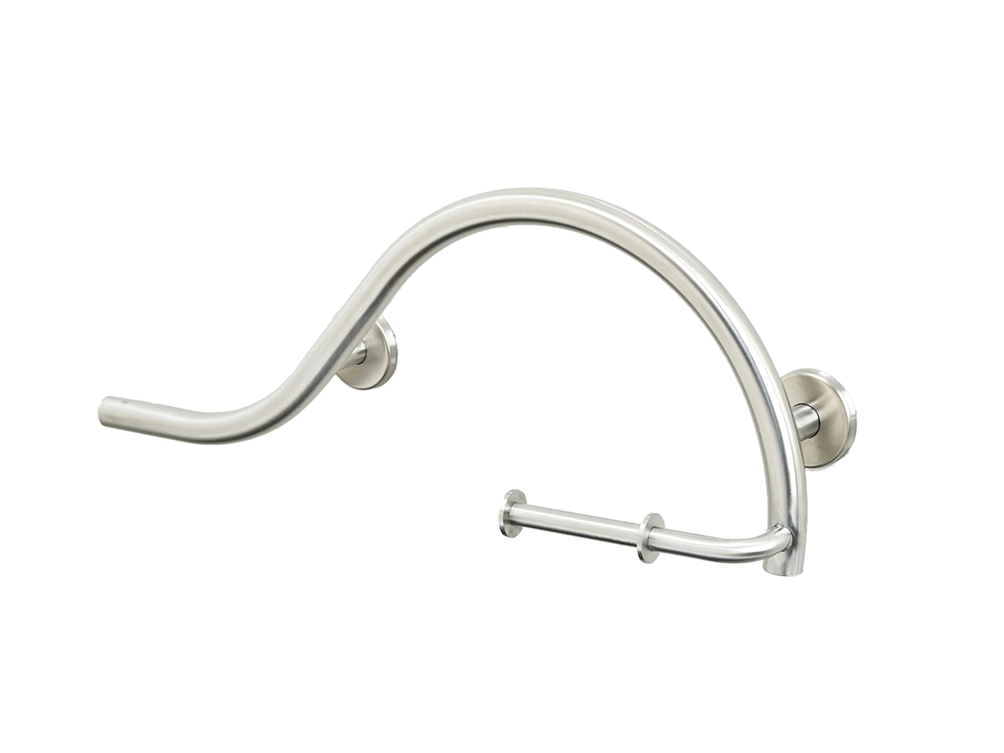 Grab Bar Toilet Paper Holder for Bathroom Safety/304 Stainless Steel/Left/Brushed Finish/ 30" x 11"
