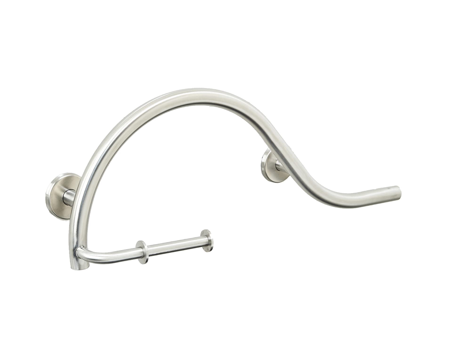 Grab Bar Toilet Paper Holder for Bathroom Safety/304 Stainless Steel/Right/Brushed Finish/ 30" x 11"
