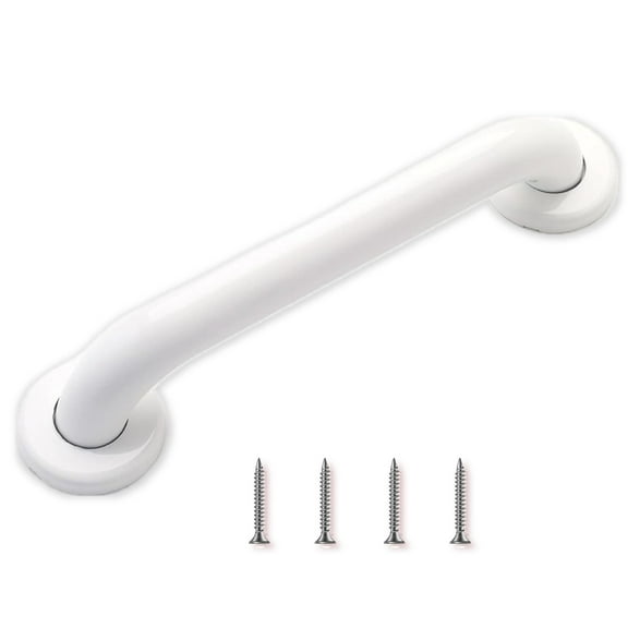 Grab Bar for Bathtub Shower - Stairs Bed Toilet Bathroom / Stand Assist & Safety Handrail / 304 Stainless Steel / Smooth Grip / White / 18"
