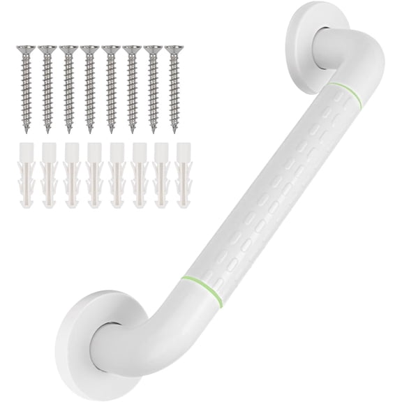 Grab Bars for Bathtubs and Showers - Anti Slip Heavy Duty Shower Safety Handle - White Stainless Steel Support Rail for Bathtub Toilet Kitchen Stairway Elderly Children & Disability, 23.6 in