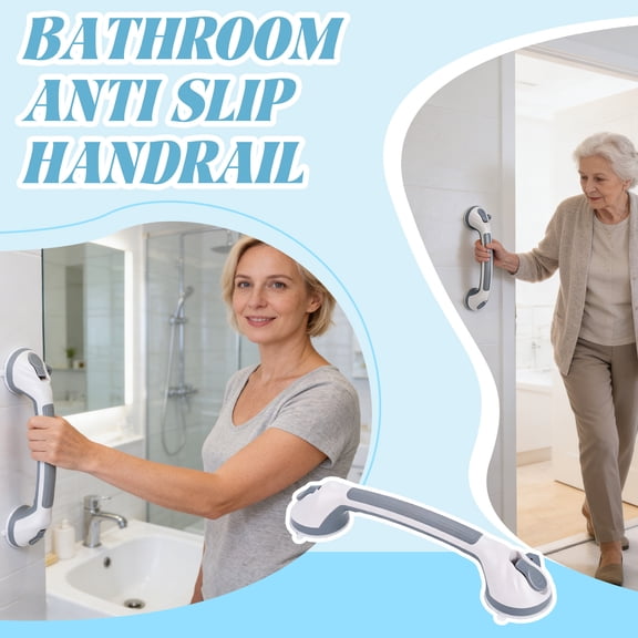 Grab Bars for Bathtubs and Showers Suction Grab Bar, Heavy Duty Shower Handle Removable Bath Handrails for Seniors and Elderly, Bathroom Safety Grip No Drilling Waterproof