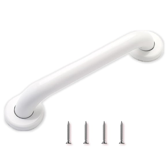 Grab Bars for Bathtubs and Showers | White Shower Grab Bars For Seniors | 48” Long Grab Bars For Wall | Stainless Steel 304 Anti Rust Material | ADA | Handicap Grab Bars For Shower & Toilet, (Smooth)
