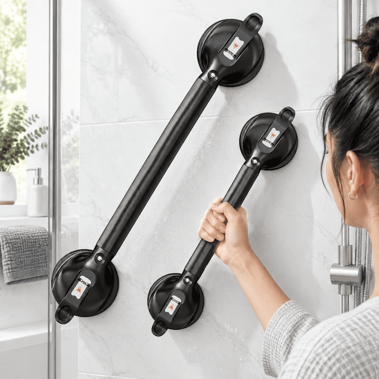 Shower Riser Grab Rails Grab Bars For Bathtubs And Showers 21 Inch Shower Handles Suction ...