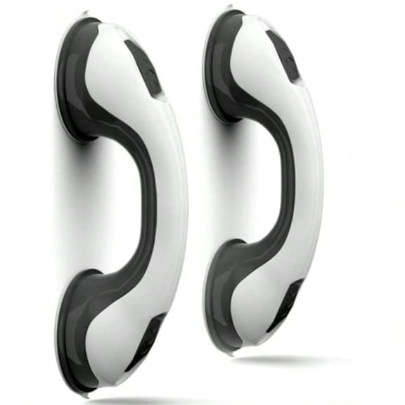 Grab Bars for Shower Heavy-Duty 2Pack 12-Inch ADA Compliant Grab Bar for Seniors Shower Handles for Elderly Suction Handicap Safety Handrail for Bathroom Bathtubs Toilet Tiles Glass Black