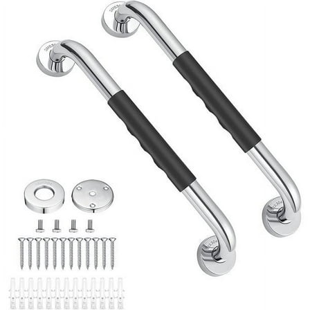 Grab Bars for Bathroom Anti Slip Bathroom Handicap Grab Bars for Showers Safety Bath & Shower Grab Bar for Seniors,12 in, 2 Pack
