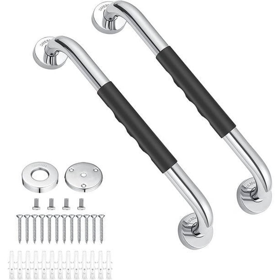 Grab Bars for Bathroom Anti Slip Bathroom Handicap Grab Bars for Showers Safety Bath & Shower Grab Bar for Seniors,24 in, 2 Pack