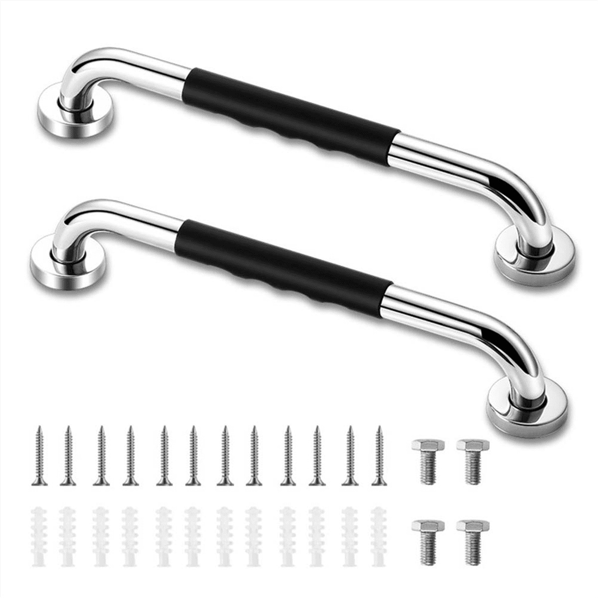 Grab Bars for Shower,2 Pack 16 Inch Anti-Slip Shower Handle with Rubber ...