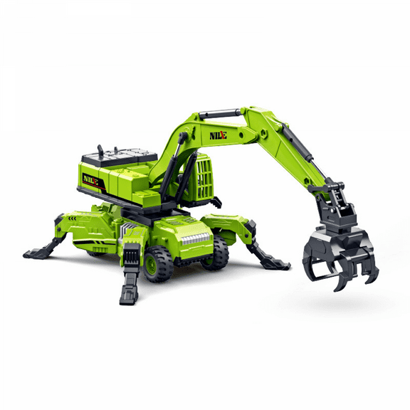 Grab Construction Vehicles Toy for Kids, 1/50 Scale Inertial Transform Engineer Truck Toys for Boys Christmas Birthday Gifts(Green)