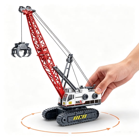 Grab Construction Vehicles for Boys, 360° Rotating Crane Truck Toys with Manual Lifting Arm for Kids 3-5 Christmas Gifts