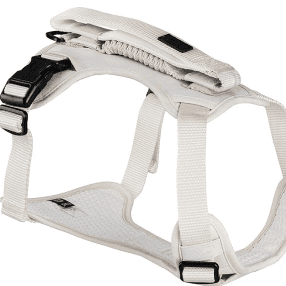 Grab Dog Harness | Integrated Traffic Leash Magnetically Attached for Quick Control (Large/Cream)